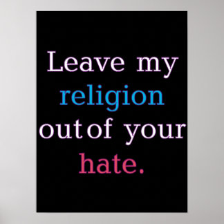 Meine Religion aus deinem Hasenposter verlassen Poster