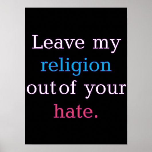 Meine Religion aus deinem Hasenposter verlassen Poster (Vorne)