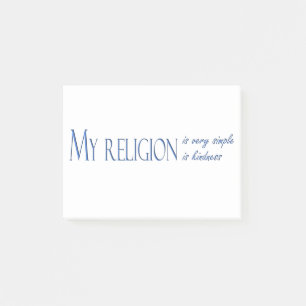 Meine Religion ist sehr einfach Post-it Klebezettel