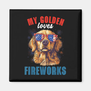 Meine Retriever Lieben Feuerwerk 4. Juli Patriotic Magnet