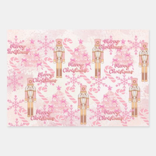 Meine rosa Schneeflocken Geschenkpapier Set (Vorderseite 3)