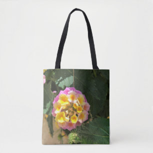 Meine rosa und gelbe Foto-Blumen-Taschentasche Tasche