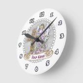 Meine Rose Angel Cross Runde Wanduhr (Winkel)
