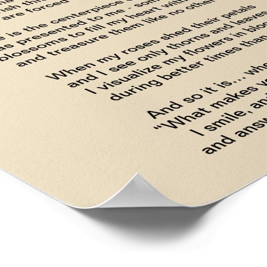 "Meine Rose", ein Gedicht über das Familienleben Poster (Ecke)