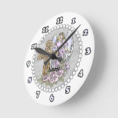 Meine Rose kreuzen Engelsenzimmer Runde Wanduhr (Winkel)