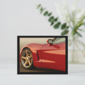 Meine rote Korvette Postkarte (Stehend Vorderseite)