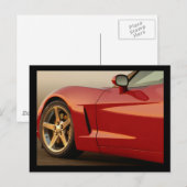 Meine rote Korvette Postkarte (Vorne/Hinten)