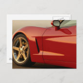 Meine rote Korvette Postkarte (Vorne/Hinten)