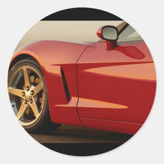 Meine rote Korvette Runder Aufkleber (Vorderseite)