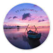 Meine Sailingf Stuff Dusk Boat Scene Keramikknauf (Vorderseite)