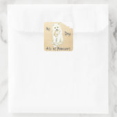 Meine Samoyed Ate meine Hausaufgaben Quadratischer Aufkleber (Tasche)