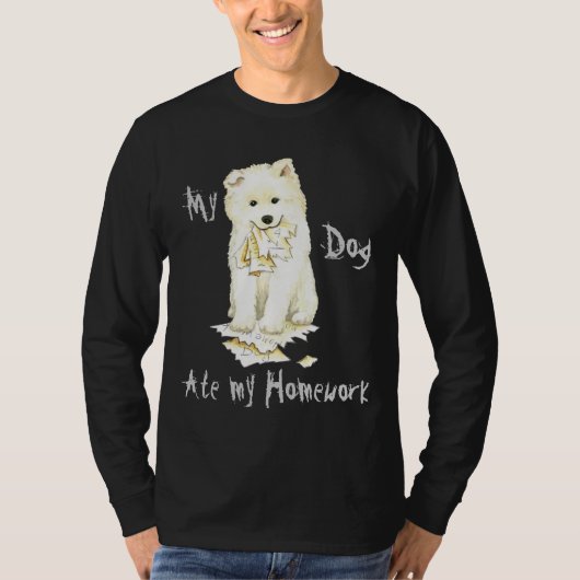 Meine Samoyed Ate meine Hausaufgaben T-Shirt (Vorderseite)