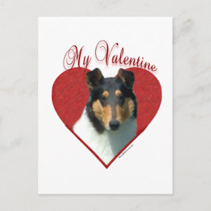 Meine sanfte Collie Valentine, Tricolor Collie Feiertagspostkarte