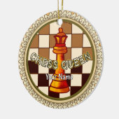 Meine Schachkönigin Keramik Ornament (Links)