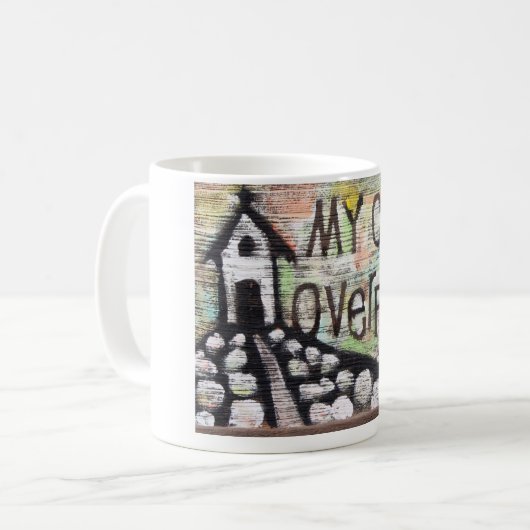 meine Schale läuft Schale über Kaffeetasse (Vorderseite Links)