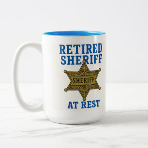 Meine Schicht als Sheriff ist beendet Zweifarbige Tasse