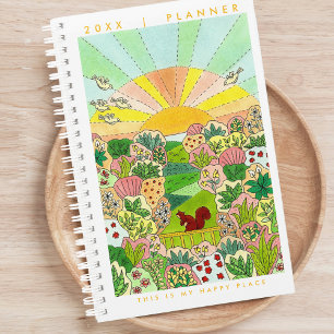 Meine schöne Place Garden Eichhörnchen-Illustratio Planer