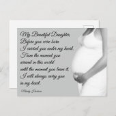 Meine schöne Tochter von der Mutterschaft der Mama Postkarte (Vorne/Hinten)