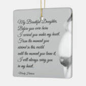 Meine schöne Tochter Weihnachtsfeier Keramikornament (Links)