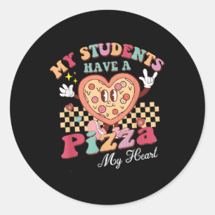 Meine Schüler haben eine Pizza von meinem Herzlehr Runder Aufkleber