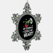 Meine Schüler haben mir Weihnachts-Weihnachtslehre Schneeflocken Zinn-Ornament (Links)