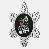 Meine Schüler haben mir Weihnachts-Weihnachtslehre Schneeflocken Zinn-Ornament (Rechts)