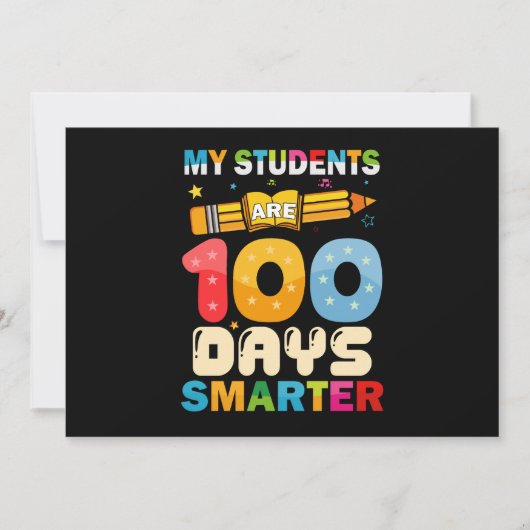 Meine Schüler sind 100 Tage intelligenter Lehrer Einladung (Vorderseite)