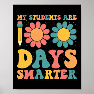 Meine Schüler sind 100 Tage schlauer Retro Groovy Poster