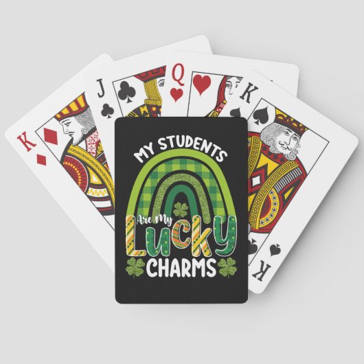 Meine Schüler sind meine Glücksbringer St. Patrick Spielkarten (Rückseite)