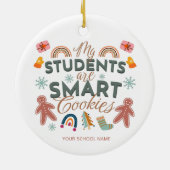 Meine Schüler sind Smart Cookies Boho Weihnachten Keramik Ornament (Hinten)