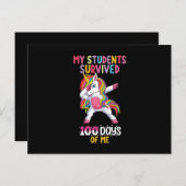 Meine Schüler überlebten 100 Tage meines Schullehr Postkarte (Vorne/Hinten)