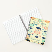 Meine Schulnoten individuelle Name farbige Eulen S Notizblock (Innenseite)