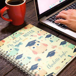 Meine Schulnoten individuelle Name farbige Eulen S Notizblock