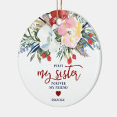 Meine Schwester für immer mein Freund Personalisie Keramik Ornament (Links)