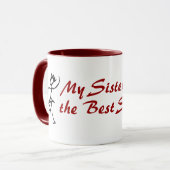 Meine Schwester hat die beste Schwester Tasse (Vorderseite Links)