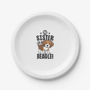 Meine Schwester ist ein Beagle Shirt Kinder Beagle Pappteller