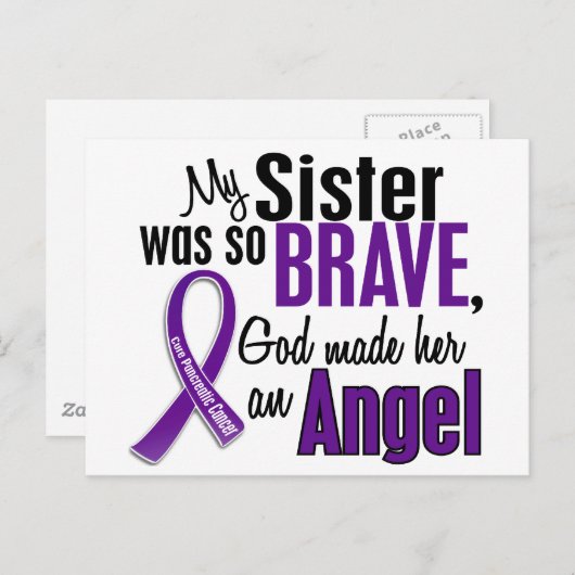Meine Schwester ist ein Engel-Pankreaskrebs Postkarte (Vorne/Hinten)