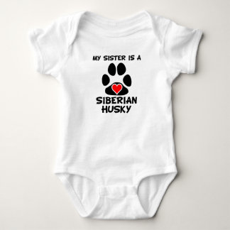 Meine Schwester ist ein sibirischer Husky Baby Strampler