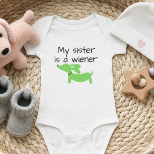Meine Schwester ist eine Dackel (Hund) ein Stück Baby Strampler