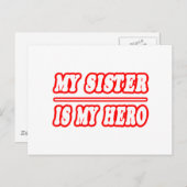 Meine Schwester ist mein Held Postkarte (Vorne/Hinten)