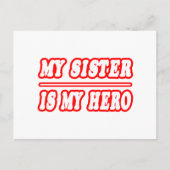 Meine Schwester ist mein Held Postkarte (Vorderseite)