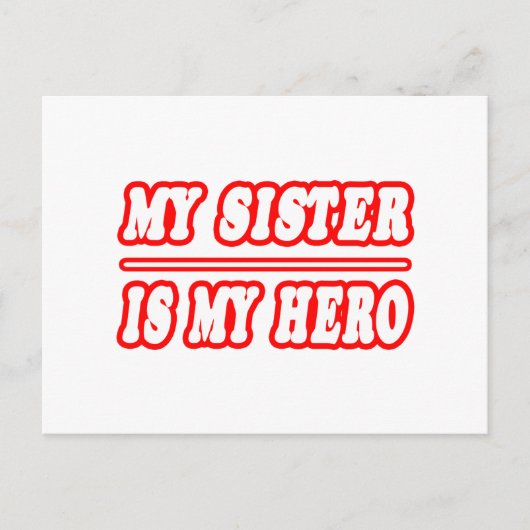 Meine Schwester ist mein Held Postkarte (Vorderseite)