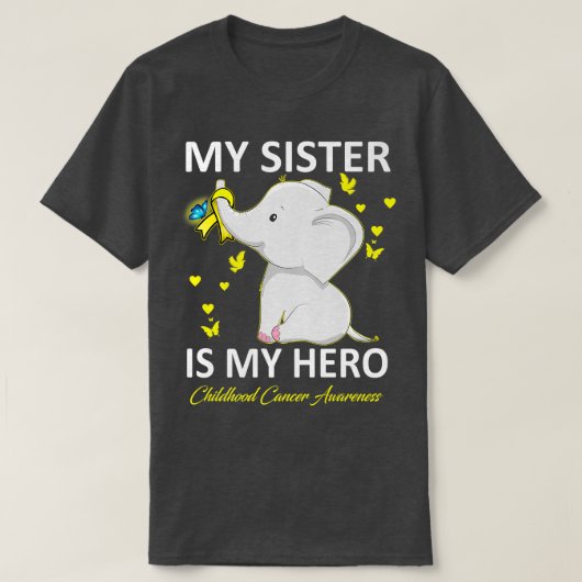 Meine Schwester ist mein Heldenkrebsbewusstsein T-Shirt (Design vorne)