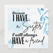 Meine Schwester, mein Freund Mitteilungskarte (Vorne/Hinten)