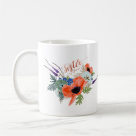 Meine Schwester, mein Freund Sprichwort Blume Kaffeetasse