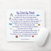 MEINE SCHWESTER mein Freundgedicht mit Grafiken Mousepad (Mit Mouse)