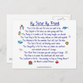 MEINE SCHWESTER mein Freundgedicht mit Grafiken Postkarte (Vorne/Hinten)