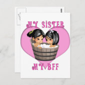 Meine Schwester, meine BESTE FREUNDIN Bath Postkarte (Vorne/Hinten)
