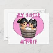 Meine Schwester, meine BESTE FREUNDIN Bath Postkarte (Vorne/Hinten)
