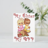 Meine Schwester, meine BESTE FREUNDIN Postkarte (Stehend Vorderseite)